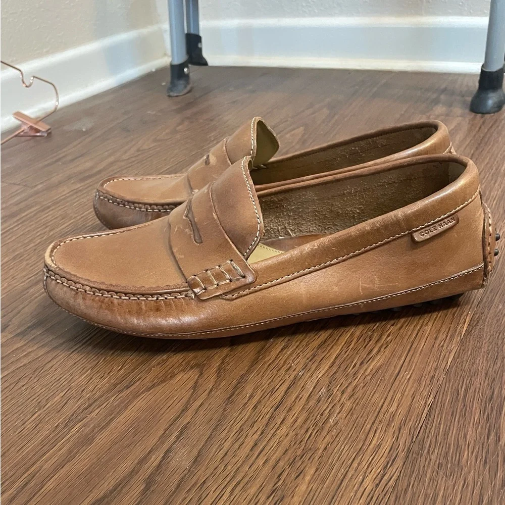 Cole Haan Grant Canoe Brown Leather Penny Loafers Size 8
